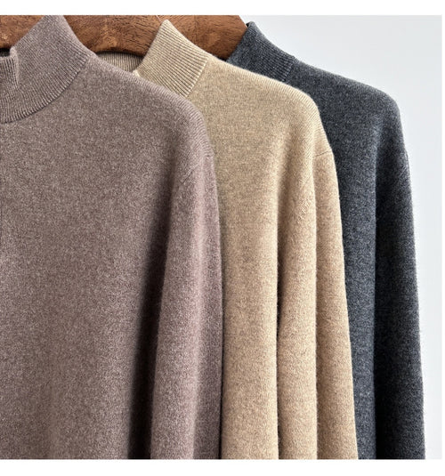 Cashmere Wool Quarter Zip Sweater