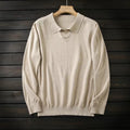 Wool Long Sleeve Buttonless Polo