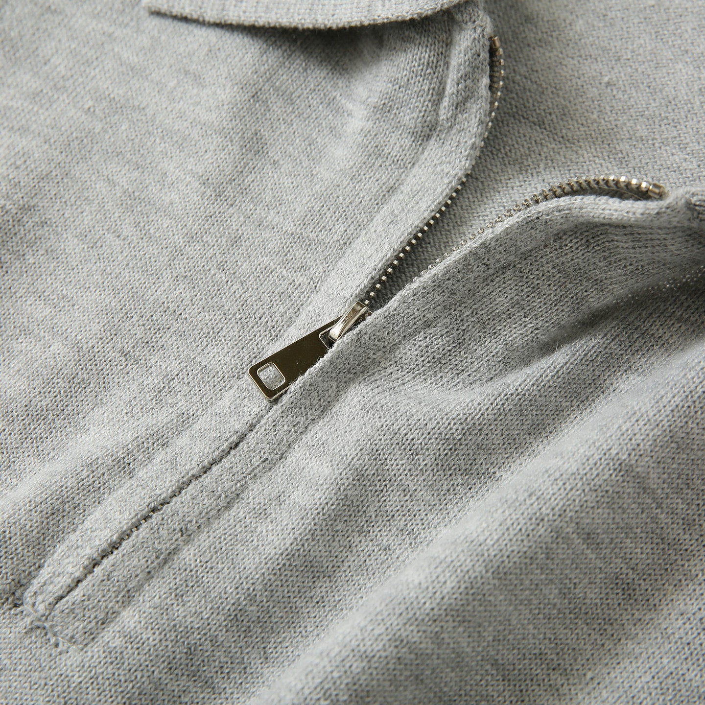 Wool Knitted Quarter-zip Polo