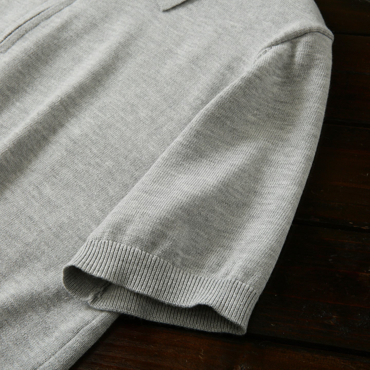 Wool Knitted Quarter-zip Polo