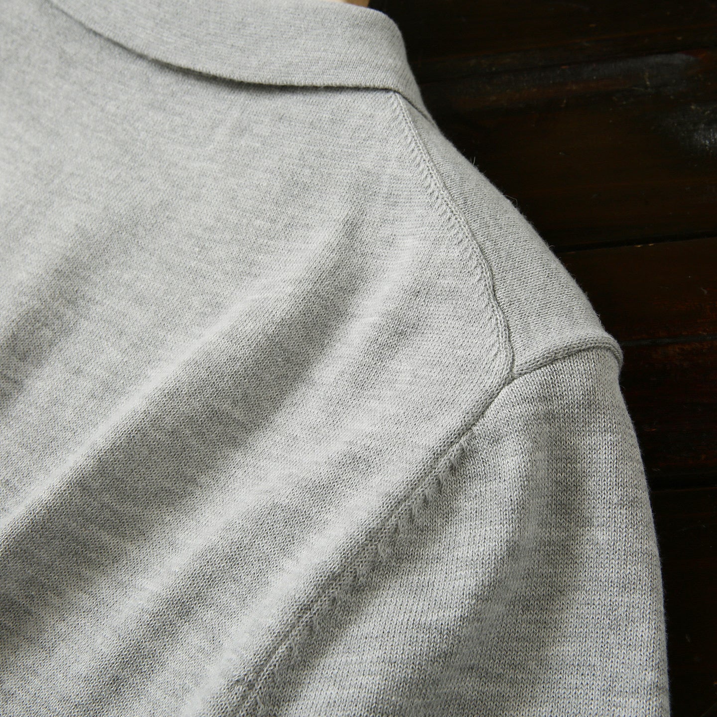 Wool Knitted Quarter-zip Polo