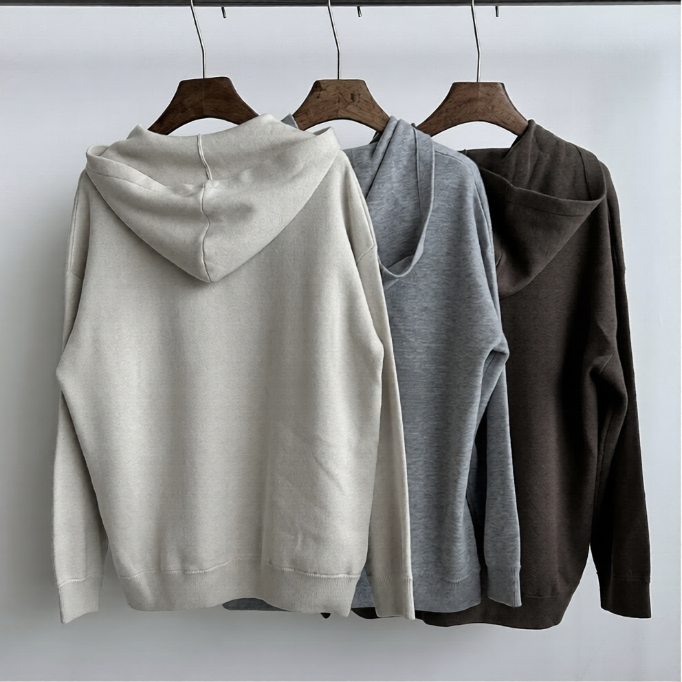 Wool Blend Quarter Zip Hoodie